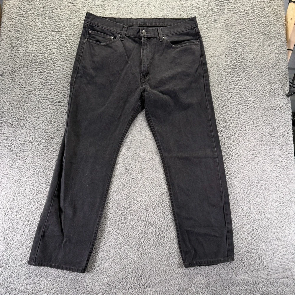 Levi's 505 Jeans Mens 38x30 Black Cotton Denim Straight Workwear Utility Travel